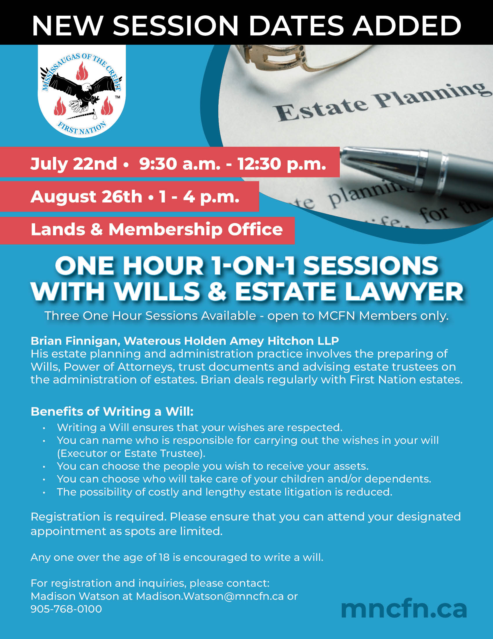 Free One Hour 1-on-1 Sessions with a Wills & Estate Lawyer – New Session Dates Added!