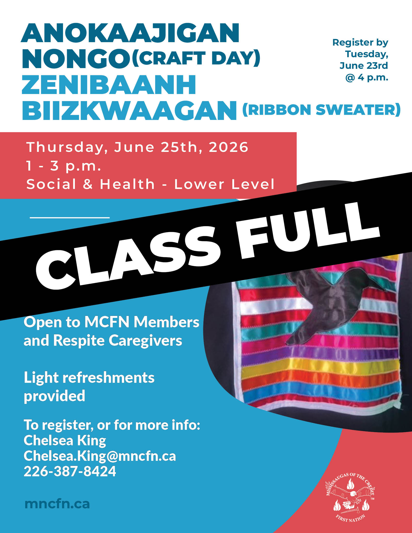 Anokaajigan Nongo (Craft Day) - Zenibaanh Biizkwaagan (Ribbon Sweater)