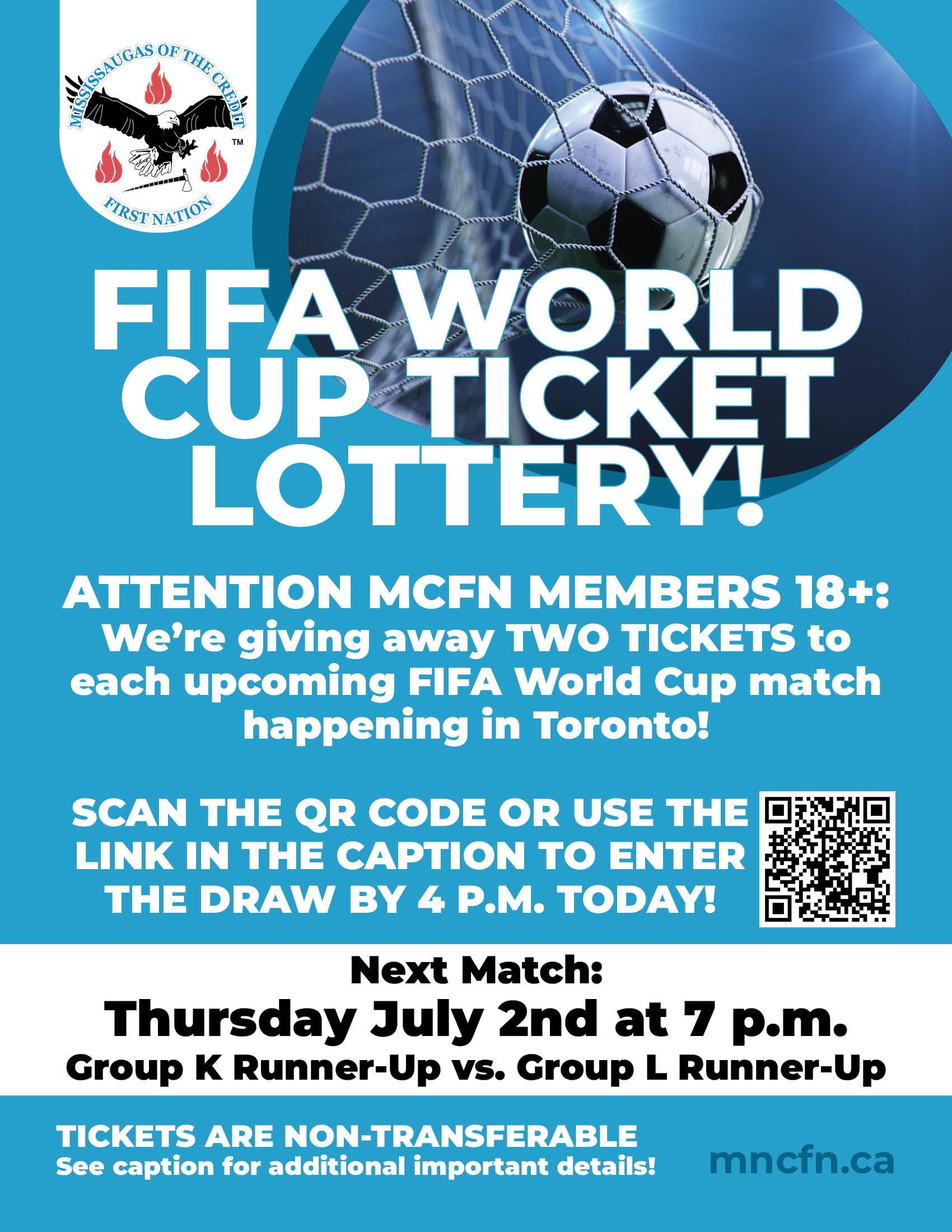 MCFN World Cup Ticket Draw – Group K Runner-Up vs. Group L Runner-Up