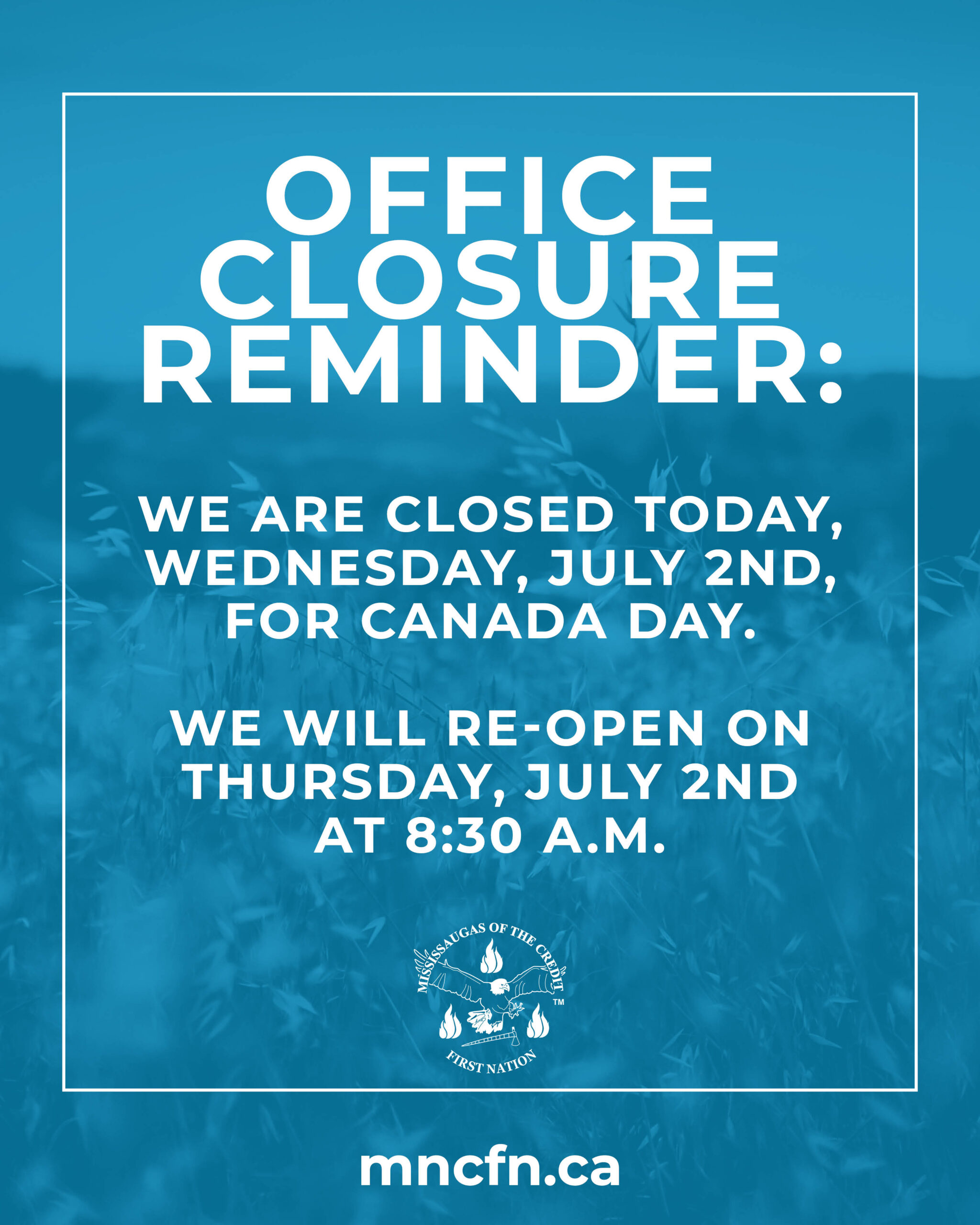 Office Closure Reminder: Canada Day 2026