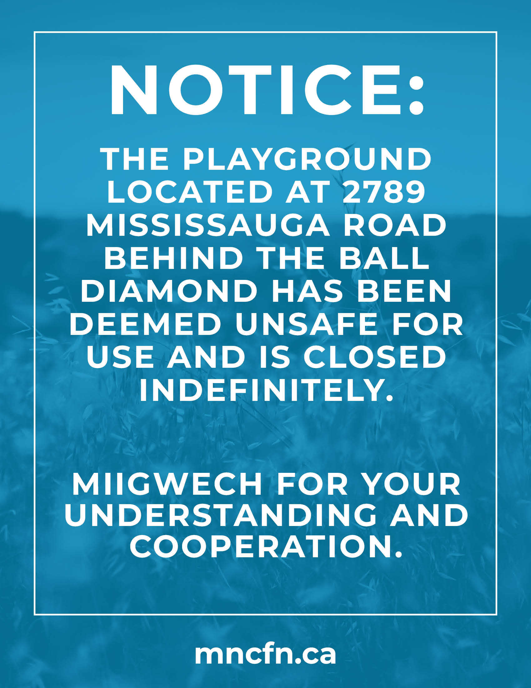 Playground Closure Notice