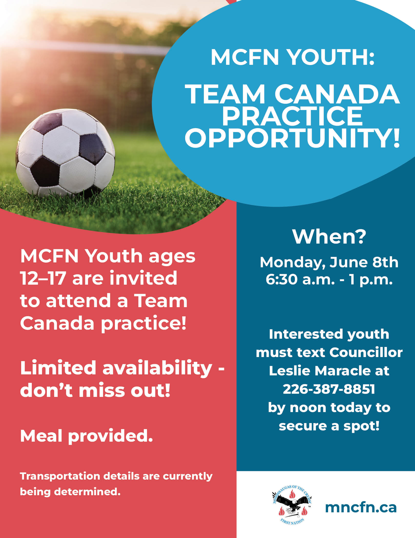MCFN YOUTH: Attend a Team Canada practice and experience the action up close!