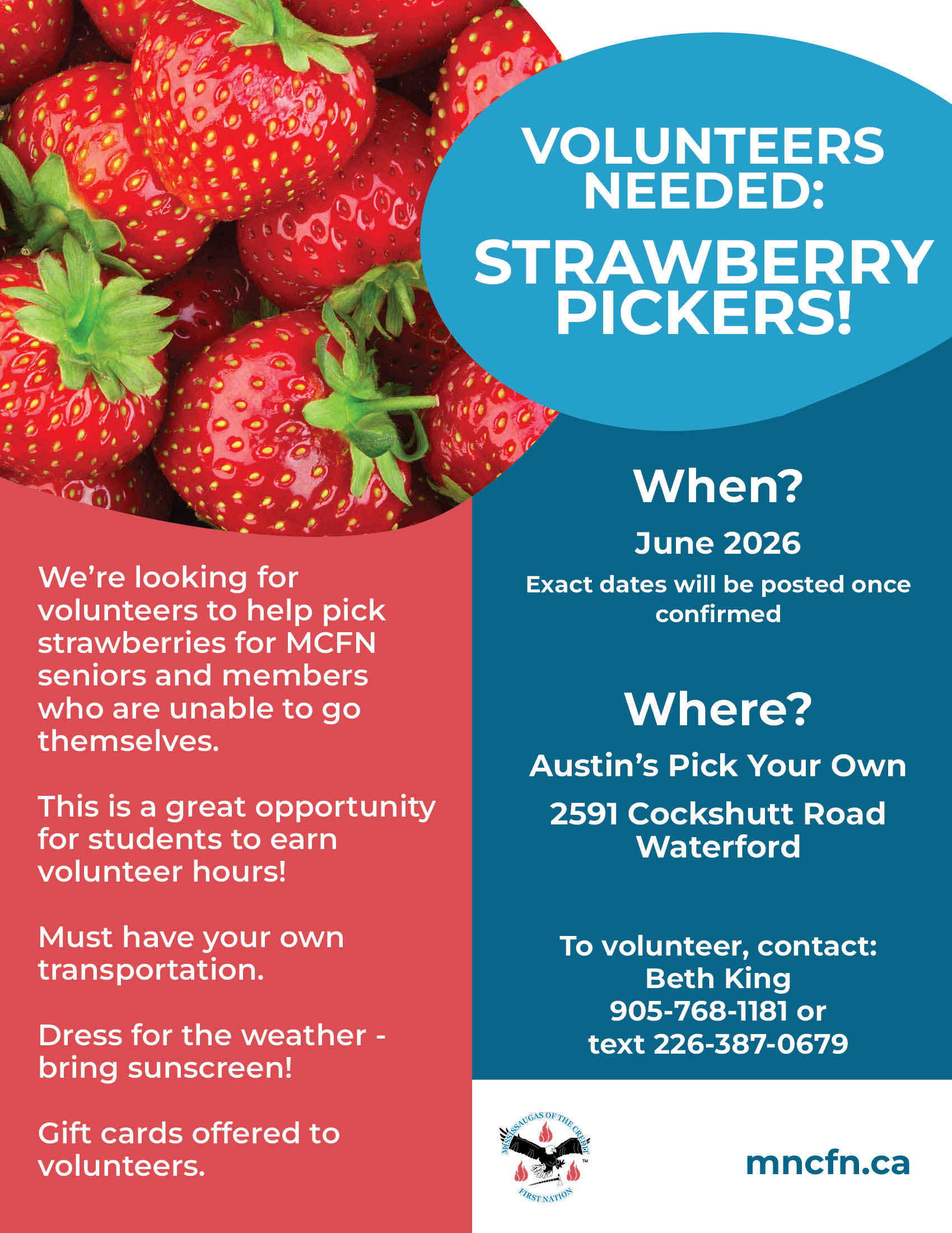 Volunteers Needed – Strawberry Picking Season!