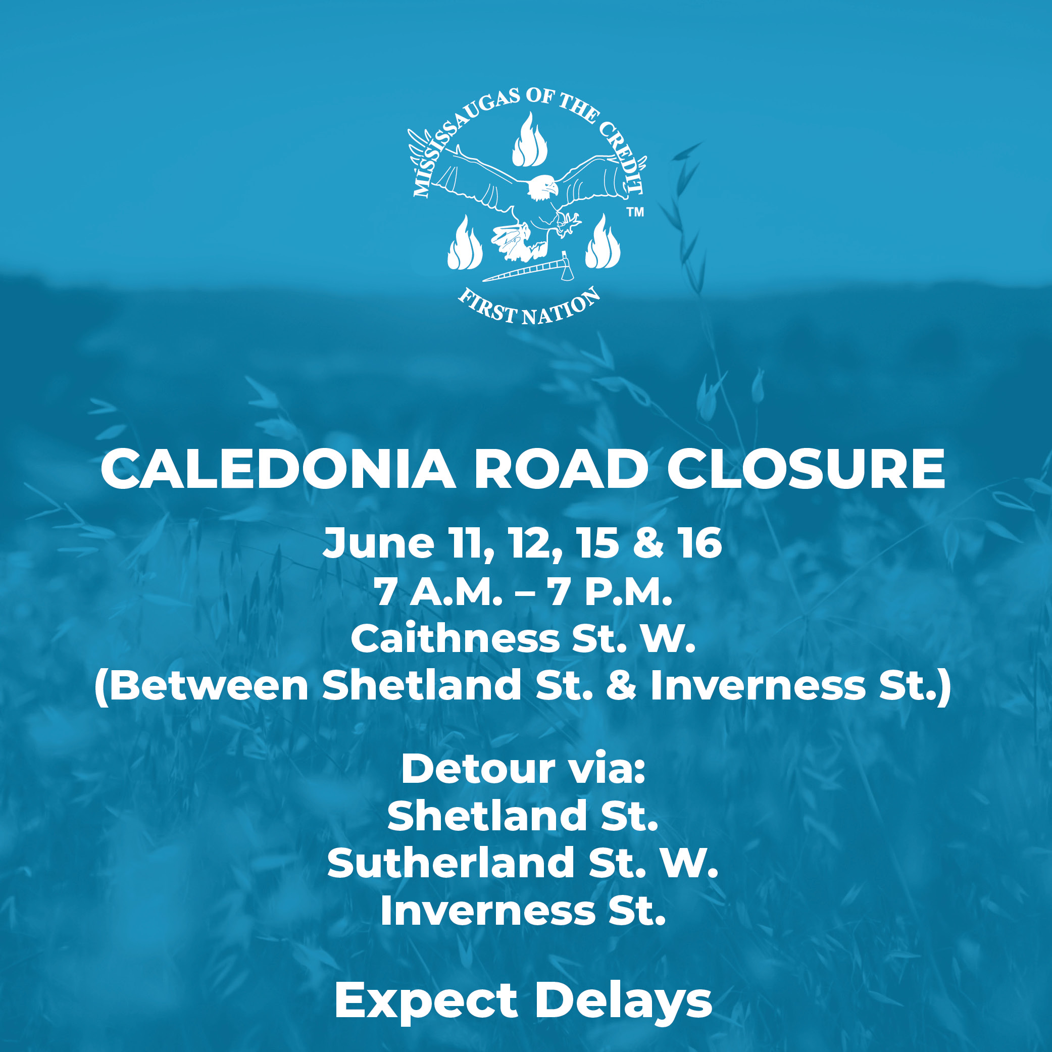 Caledonia Road Closure