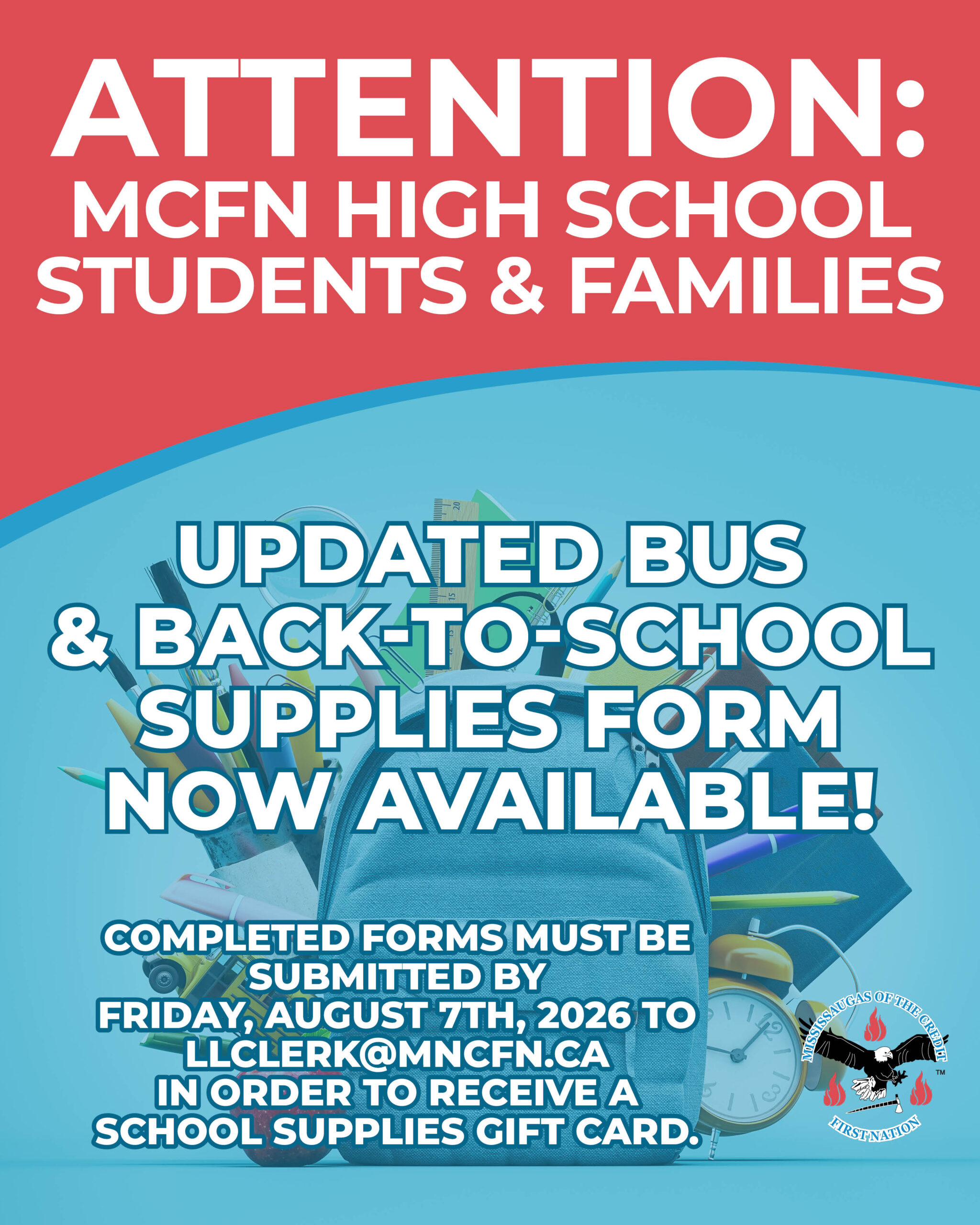 Attention MCFN High School Students & Families: Updated Bus & Information Form Available