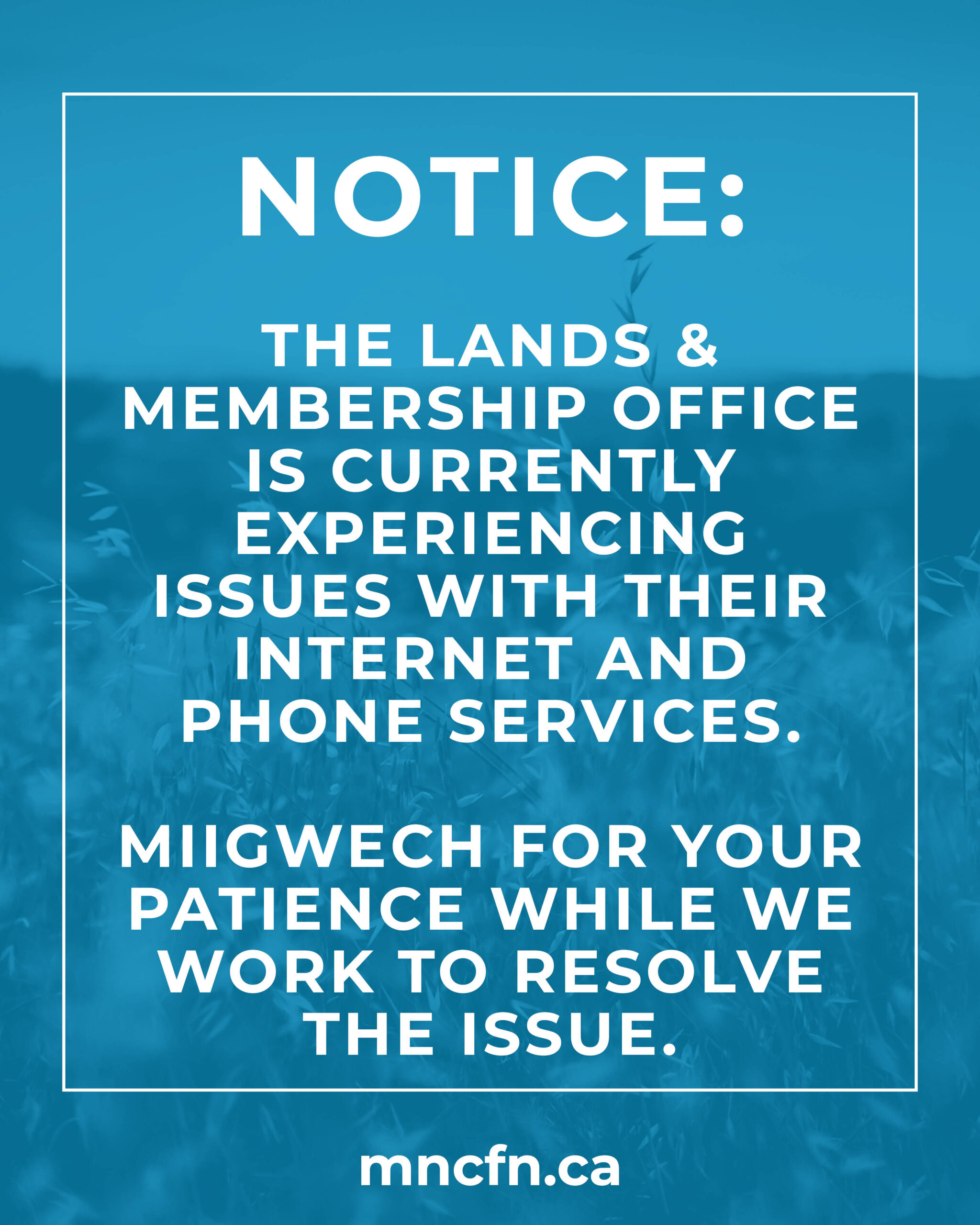 Service Notice: Internet/Phone Issues at LMR