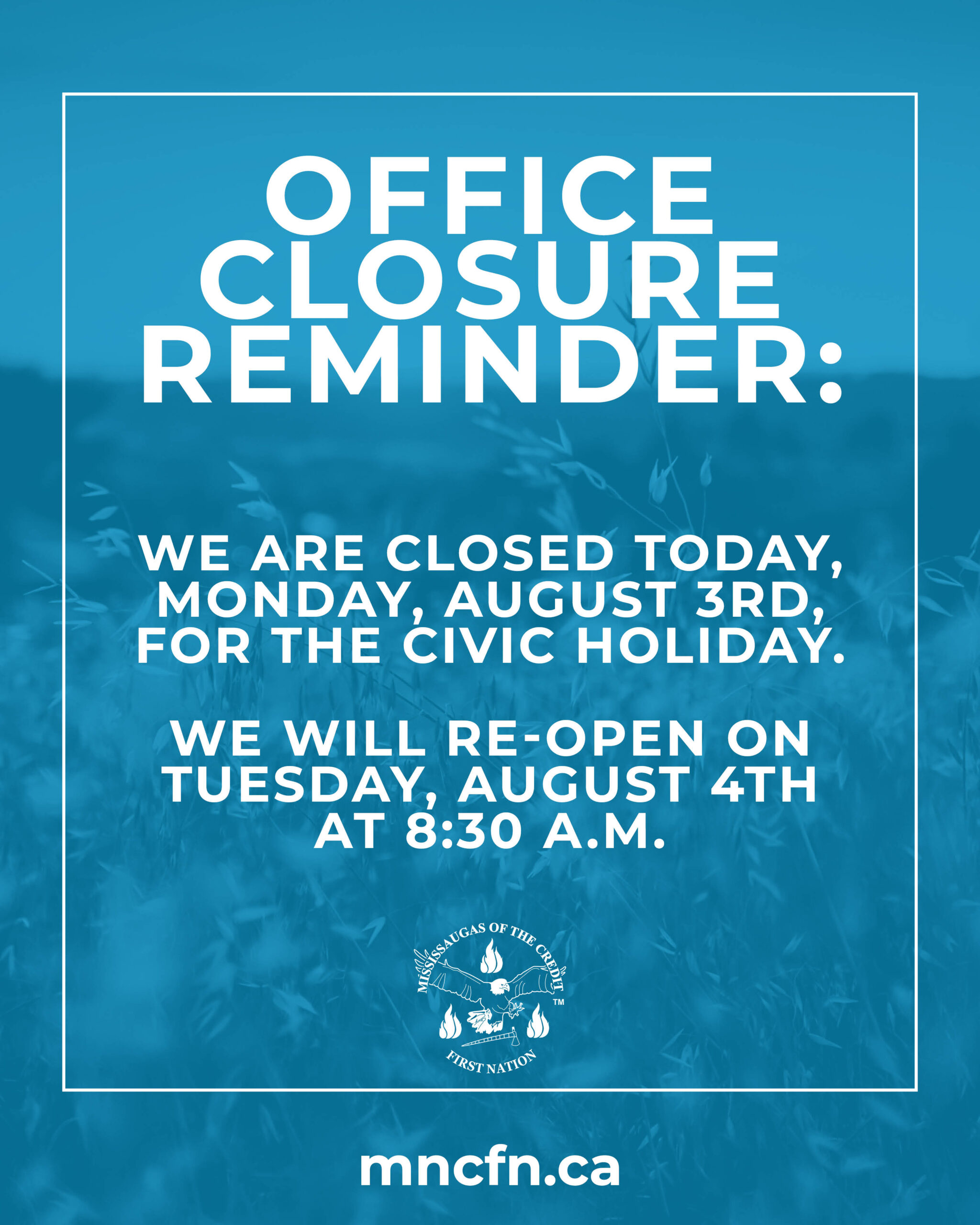 Office Closure Reminder: Civic Holiday 2026