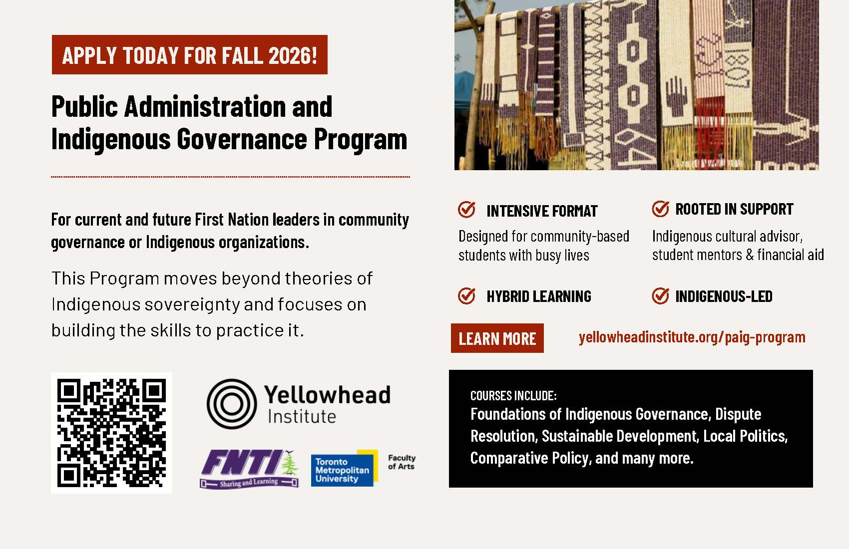 Public Administration and Indigenous Governance Program