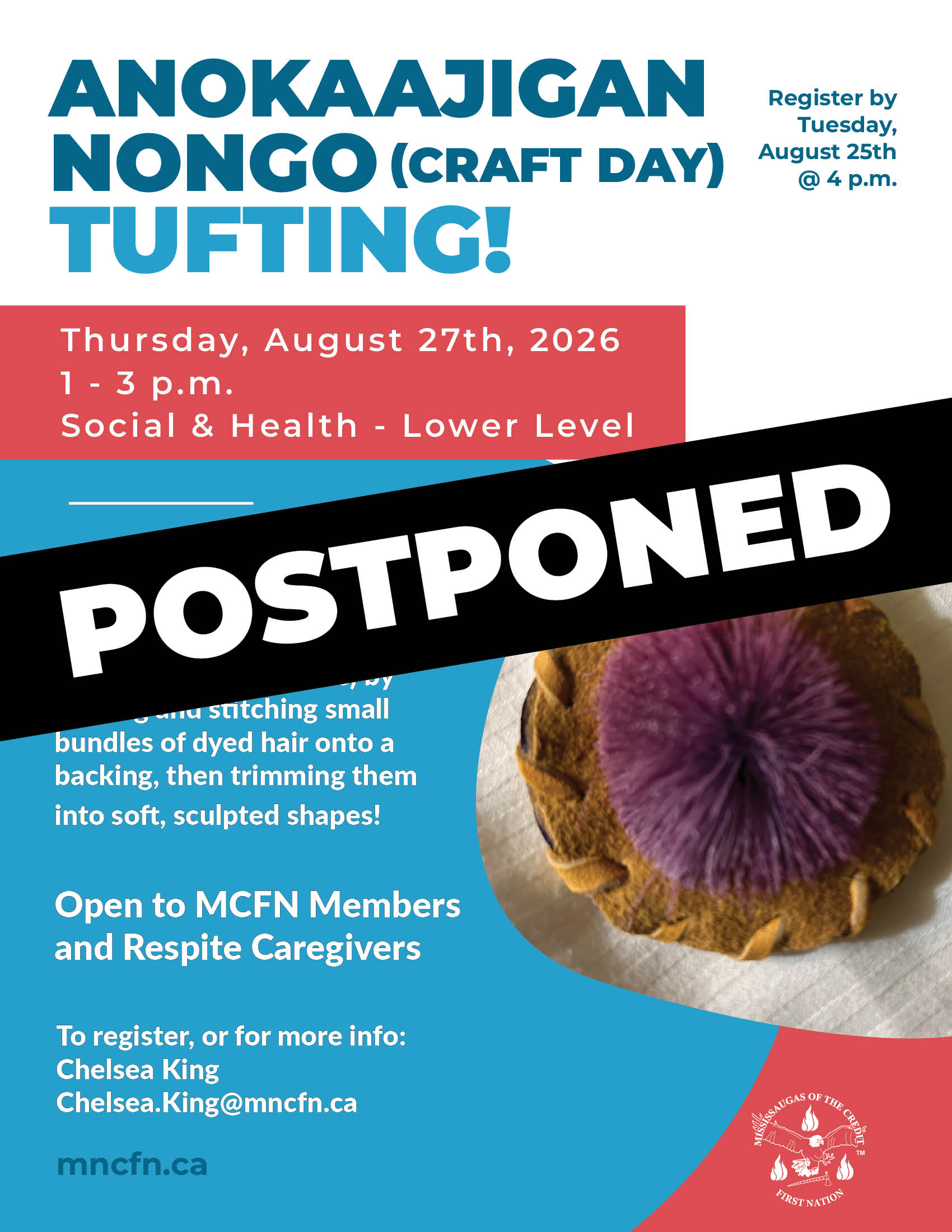 Anokaajigan Nongo (Craft Day) - Tufting!