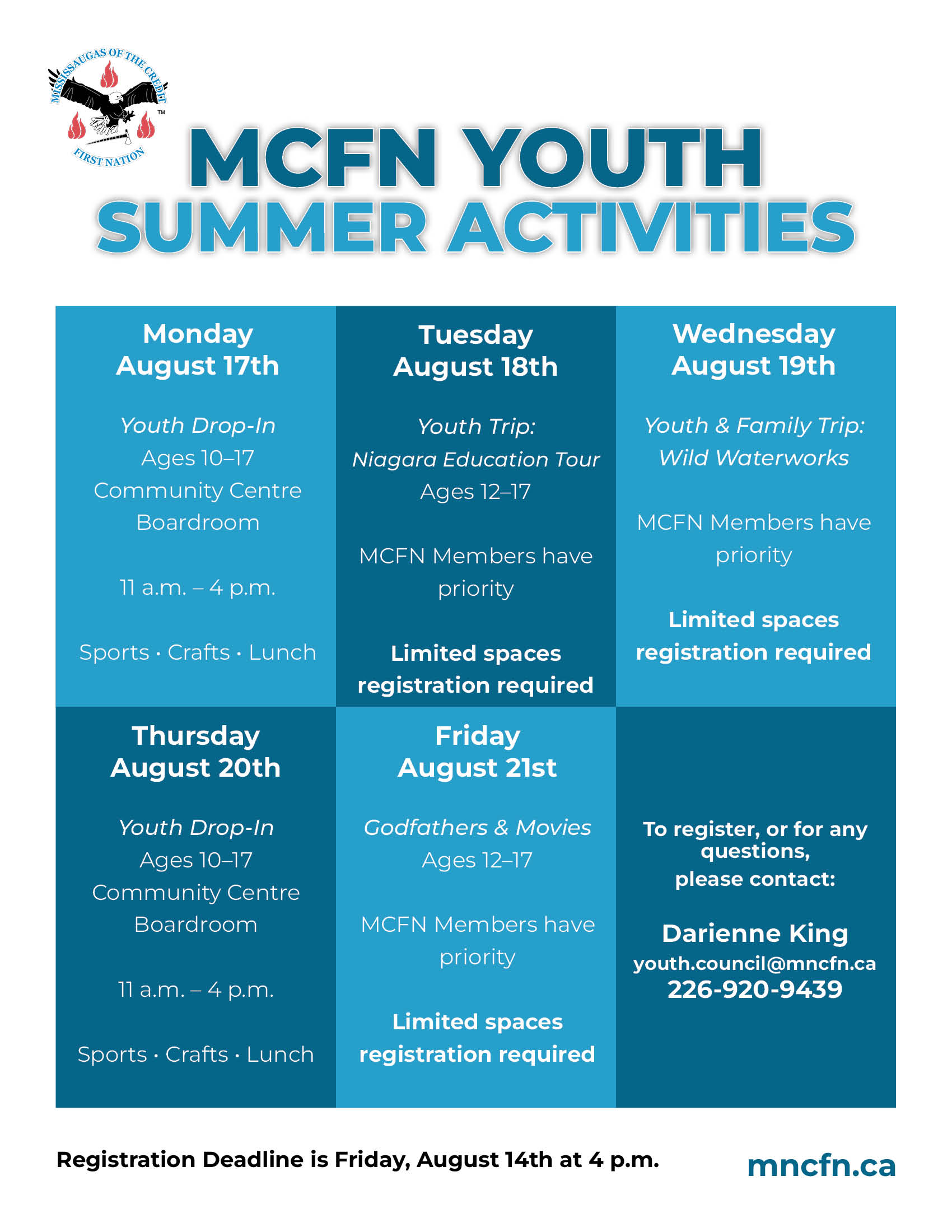 MCFN Youth Summer Activities