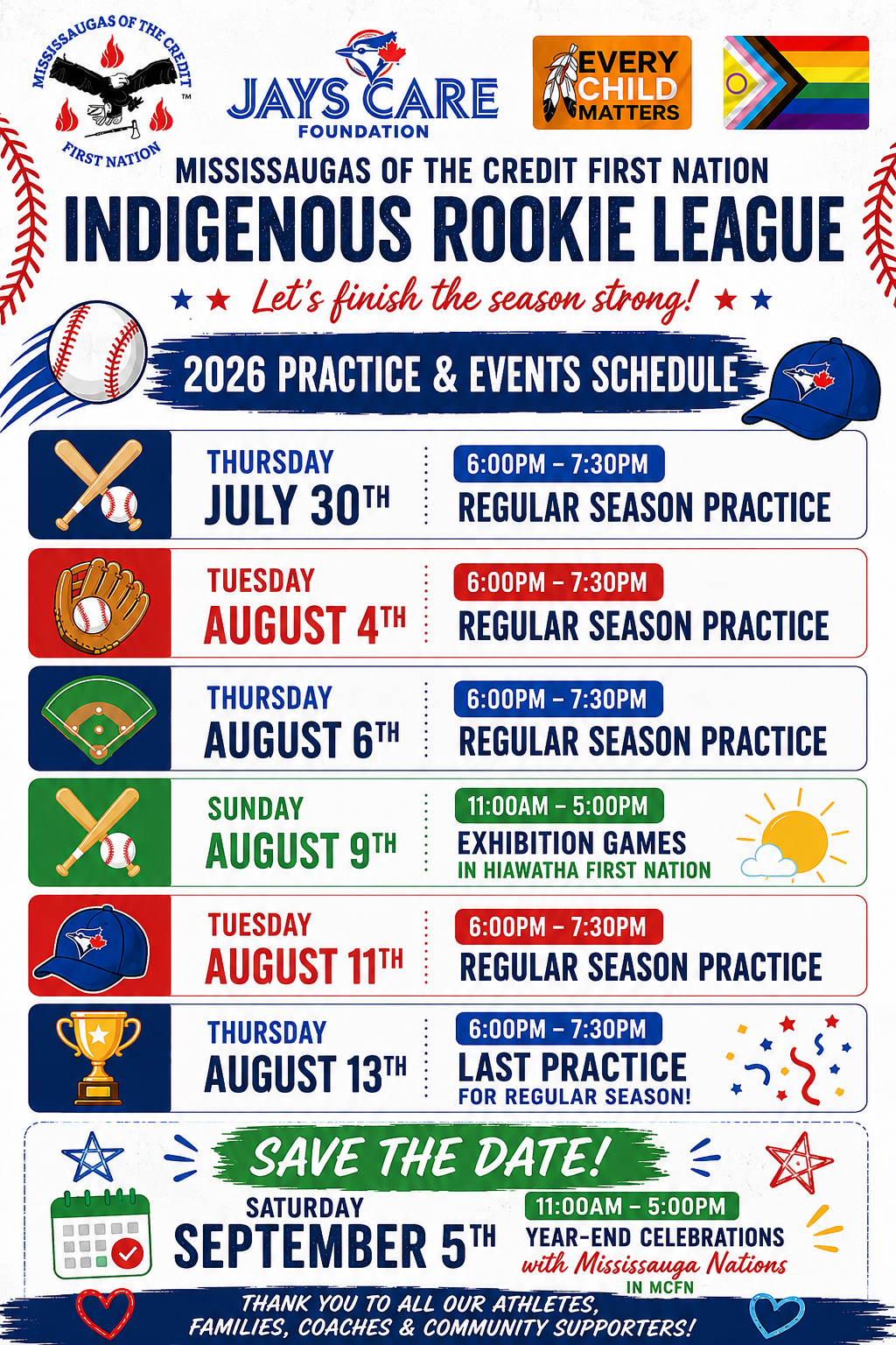 Rookie League Reminder – Come Cheer on Our MCFN Youth!