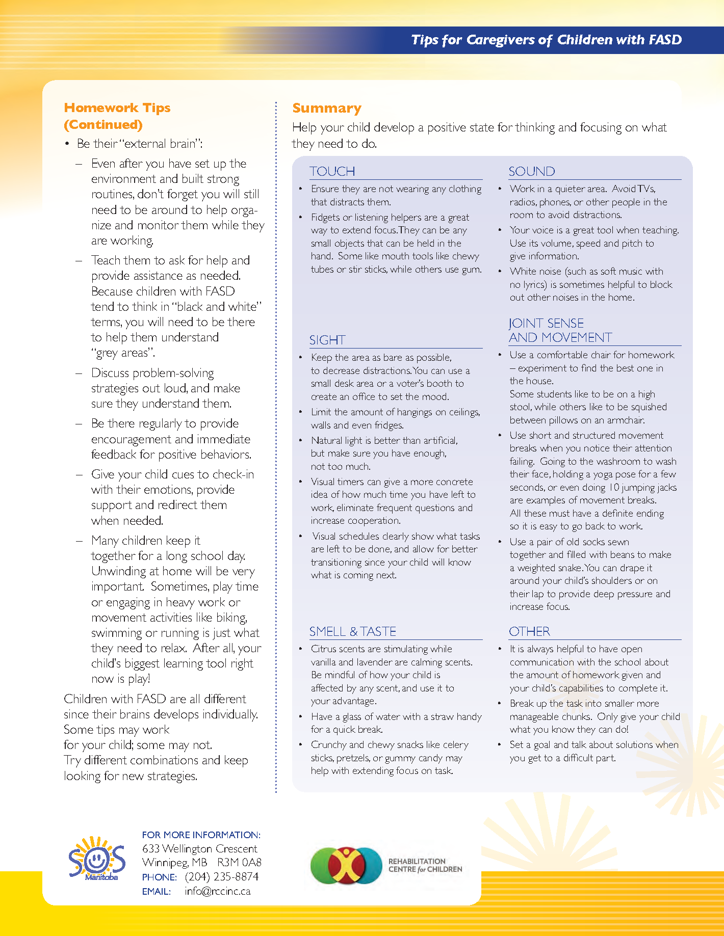 FASD Awareness Month – Caregiver Tip of the Day!