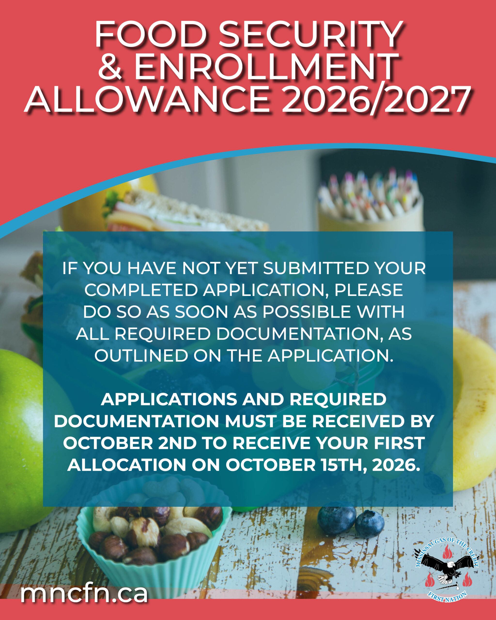 Food Security & Enrollment Allowance for MCFN Secondary School Students