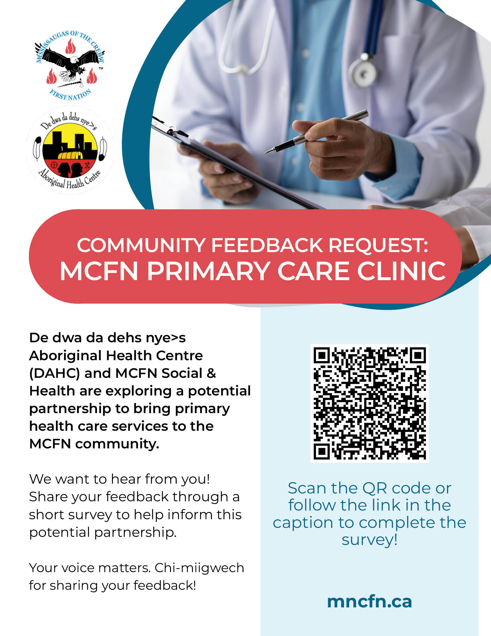 COMMUNITY FEEDBACK REQUEST: MCFN Primary Care Clinic