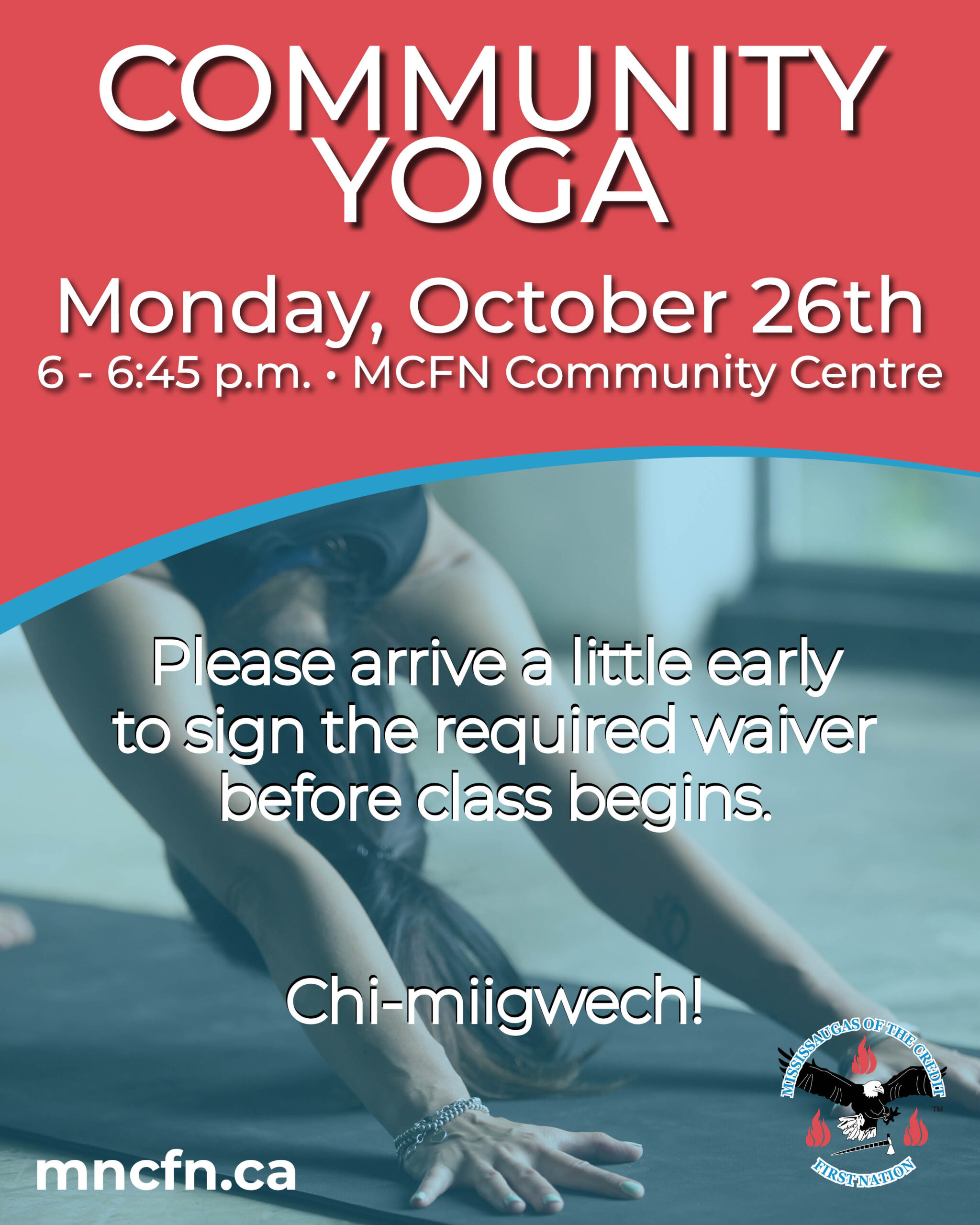 Community Yoga returns on Monday, October 26th!