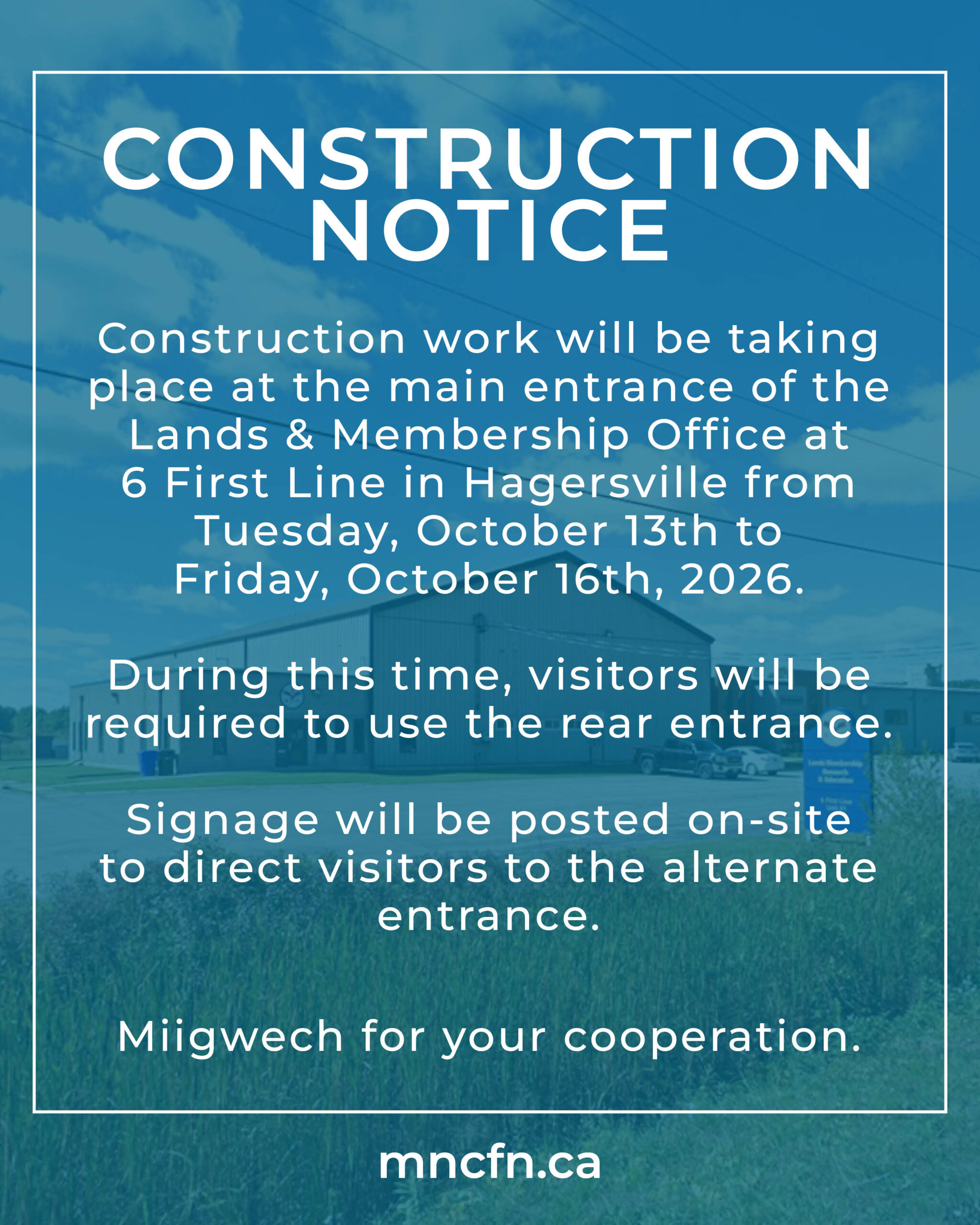 Upcoming Construction Work at LMR Office