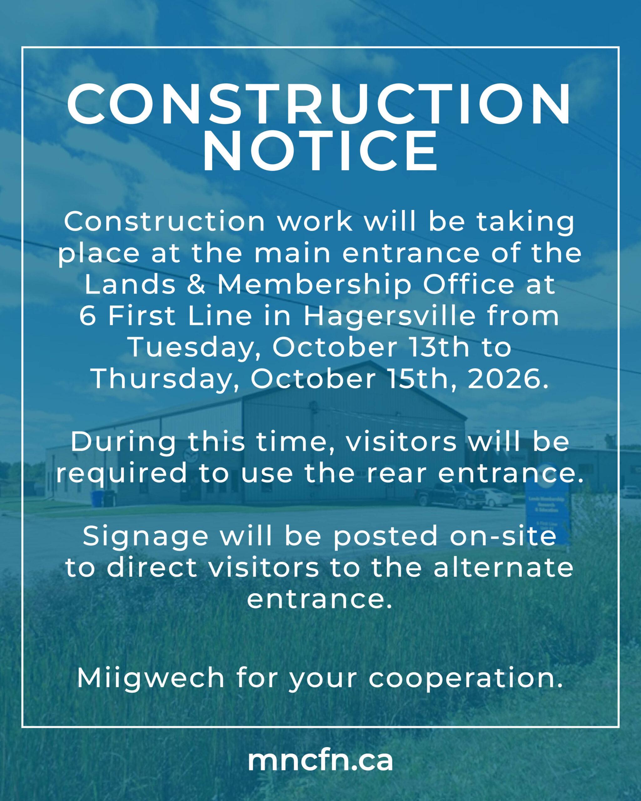 Upcoming Construction Work at LMR Office