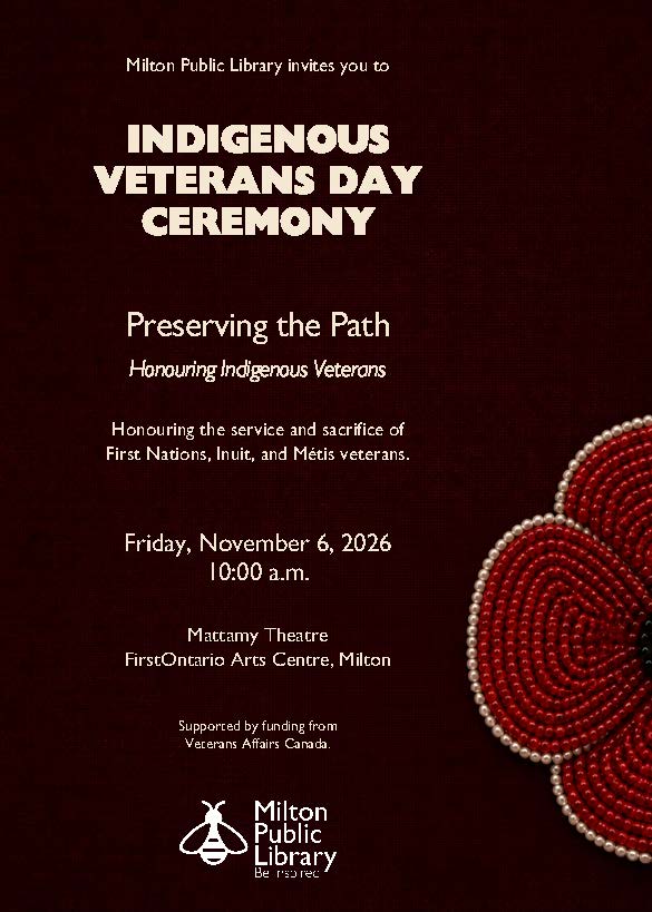 Indigenous Veterans Day Ceremony at Milton Public Library