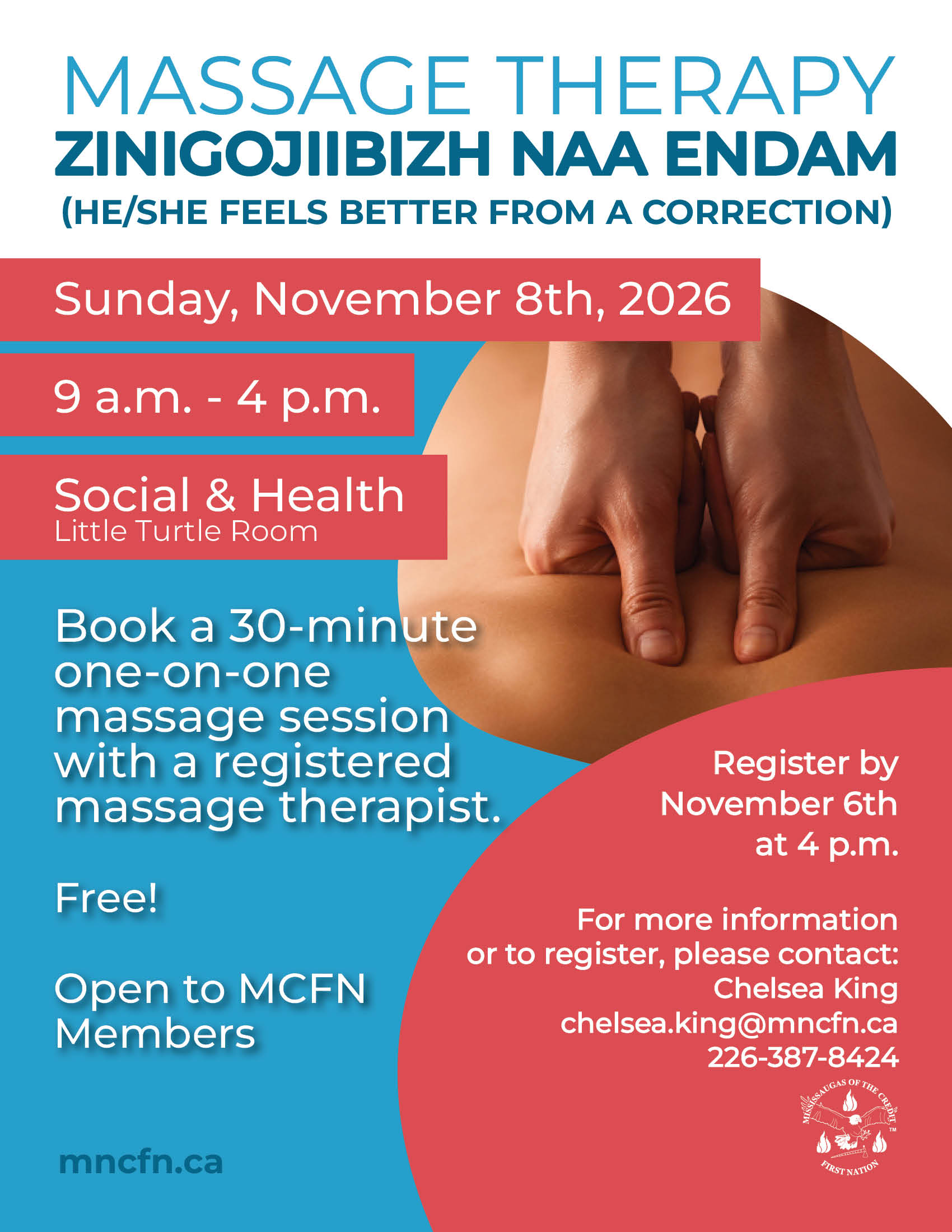 Massage Therapy | Zinigojiibizh Naa Endam – November 2026
