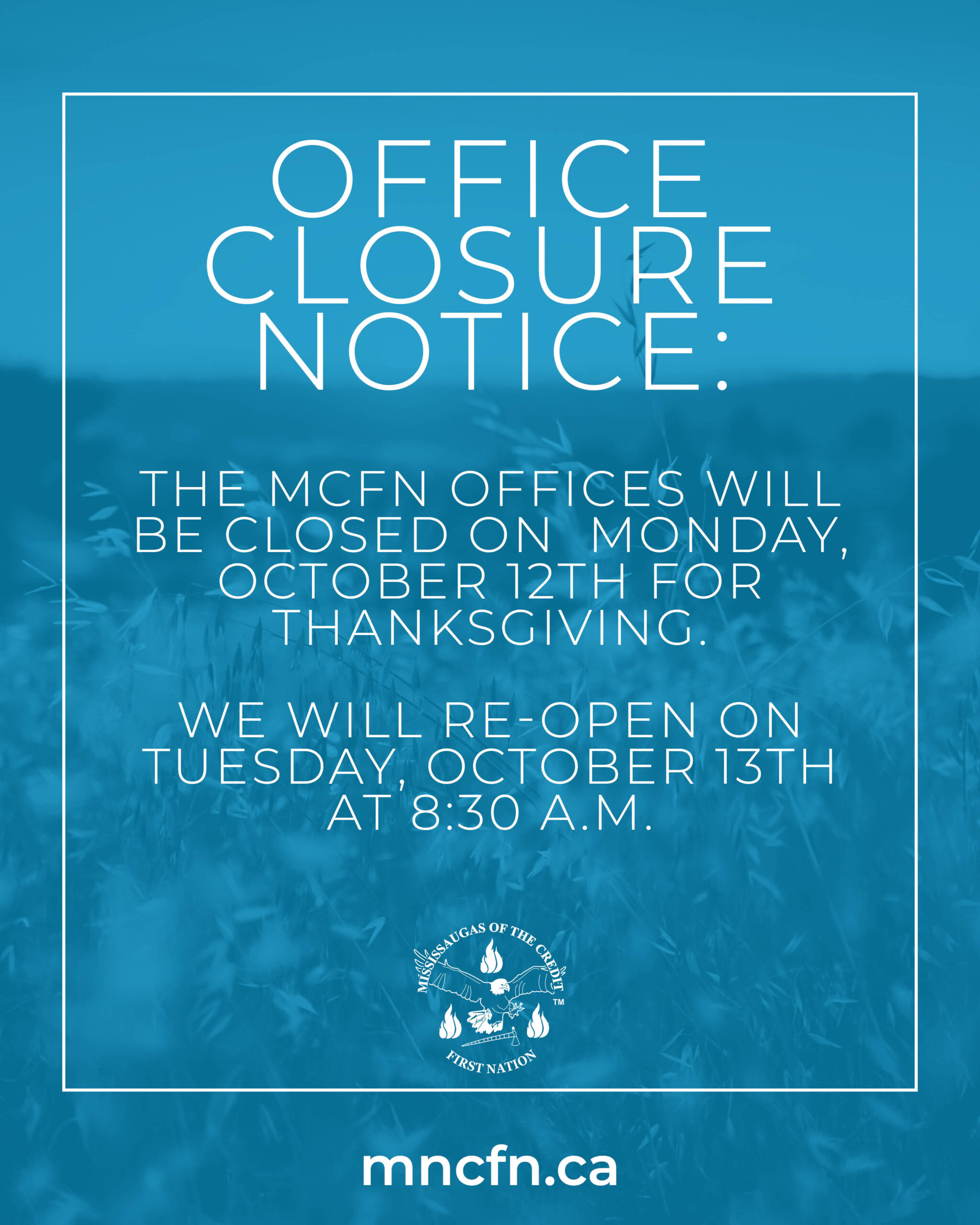 Office Closure Notice: Thanksgiving